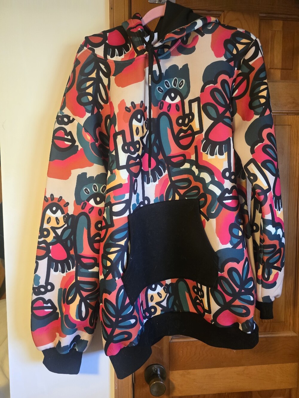 Akira Womens Abstract Floral Print Sweater  Jacket - Multicolor - Picture 8 of 16